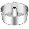 imageEfar Angel Food Cake Pan 10Inch Stainless Steel Tube Pan for Baking Pound Chiffon Cake Onepiece Design ampamp Nontoxic Dishwasher Safe1 Piece