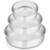 imageEfar Cake Pan Set of 3 4 inch6 inch8 inch Stainless Steel Small Round Layer Cake Baking Pans Perfect for Tier Smash Cake NonToxic ampamp Healthy Mirror Finish ampamp Dishwasher Safe6895