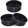 imageEfar Cake Pan Set of 3 6 inch8 inch9 inch Nonstick Round Baking Cake Pans for Tier Birthday Wedding Cake Stainless Steel Core ampamp NonToxic Coating 2 Inch Deep Black6 Inches