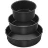 imageEfar Cake Pan Set of 3 6 inch8 inch9 inch Nonstick Round Baking Cake Pans for Tier Birthday Wedding Cake Stainless Steel Core ampamp NonToxic Coating 2 Inch Deep Black468 Inches