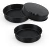 imageEfar Cake Pan Set of 3 6 inch8 inch9 inch Nonstick Round Baking Cake Pans for Tier Birthday Wedding Cake Stainless Steel Core ampamp NonToxic Coating 2 Inch Deep Black95 Inches