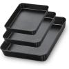 imageEfar Nonstick Baking Pans Set of 3 Rectangle Stainless Steel Sheet Cake Pan for Toaster Oven 12510594 Inch Black Bakeware for Brownie Lasagna Casserole Cake Nontoxic ampamp Healthy 2 inch Deep