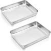 imageEfar Stainless Steel Baking Pan with Lid 12 x 9 x 2 Inch Rectangle Sheet Cake Pans with Covers Bakeware for Cakes Brownies Casseroles Nontoxic ampamp Healthy Heavy Duty ampamp Dishwasher Safe  Set of 22Pans