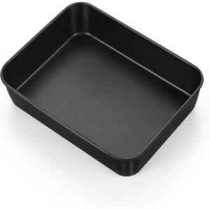 imageEfar 125 x 97 Inch Baking Pan Nonstick Stainless Steel Rectangle Cake Pan for Baking Brownies Casseroles Lasagna Stainless Steel Core ampamp Nonstick Coating Nontoxic ampamp Oven Safe1