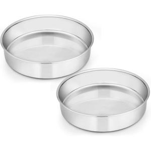 imageEfar 9 Inch Cake Pan Set of 2 Stainless Steel Round Cake Baking Pans NonToxic ampamp Healthy Mirror Finish ampamp Dishwasher Safe9 Cake Pan Set of 2