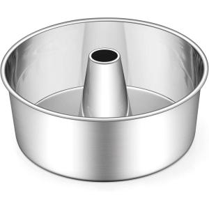 imageEfar Angel Food Cake Pan 10Inch Stainless Steel Tube Pan for Baking Pound Chiffon Cake Onepiece Design ampamp Nontoxic Dishwasher Safe1 Piece
