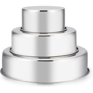 imageEfar Cake Pan Set of 3 4 inch6 inch8 inch Stainless Steel Small Round Layer Cake Baking Pans Perfect for Tier Smash Cake NonToxic ampamp Healthy Mirror Finish ampamp Dishwasher Safe468