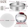 image8 Inch Cake Pan Set of 3 EFar Stainless Steel Round Layer Cake Baking Pans with Parchment Rounds ampamp Side Liner Roll NonToxic ampamp Healthy Metal Cakes Tin Straight Side ampamp Dishwasher Safe9 Inch
