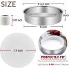 image8 Inch Cake Pan Set of 3 EFar Stainless Steel Round Layer Cake Baking Pans with Parchment Rounds ampamp Side Liner Roll NonToxic ampamp Healthy Metal Cakes Tin Straight Side ampamp Dishwasher Safe8 Inch