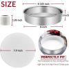 image8 Inch Cake Pan Set of 3 EFar Stainless Steel Round Layer Cake Baking Pans with Parchment Rounds ampamp Side Liner Roll NonToxic ampamp Healthy Metal Cakes Tin Straight Side ampamp Dishwasher Safe8 Inch