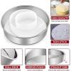 image8 Inch Cake Pan Set of 3 EFar Stainless Steel Round Layer Cake Baking Pans with Parchment Rounds ampamp Side Liner Roll NonToxic ampamp Healthy Metal Cakes Tin Straight Side ampamp Dishwasher Safe9 Inch