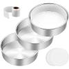 image8 Inch Cake Pan Set of 3 EFar Stainless Steel Round Layer Cake Baking Pans with Parchment Rounds ampamp Side Liner Roll NonToxic ampamp Healthy Metal Cakes Tin Straight Side ampamp Dishwasher Safe6 Inch