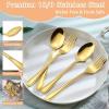 imageEfar 12Piece Toddler Silverware Stainless Steel Kids Utensils Forks and Spoons Children Safe Metal Cutlery Set for Self Feeding Mirror Polished ampamp Dishwasher Safe 6 Forks ampamp 6 SpoonsGold