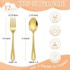 imageEfar 12Piece Toddler Silverware Stainless Steel Kids Utensils Forks and Spoons Children Safe Metal Cutlery Set for Self Feeding Mirror Polished ampamp Dishwasher Safe 6 Forks ampamp 6 SpoonsGold
