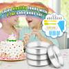 imageEfar 6 Inch Cake Pans Set of 4 Stainless Steel Round Baking Cake Pan Tins with Decorating Supplie Including Parchment Paper Icing Tips Spatula Scrapper Nontoxic ampamp Healthy Dishwasher Safe