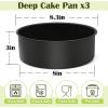imageEfar 6 x 3 Inch Cake Pan Set of 2 Nonstick Stainless Steel Small Round Cake Pans Tin for Birthday Wedding Stainless Steel Core ampamp Nontoxic Coating Deep ampamp Straight Side3