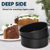 imageEfar 6 x 3 Inch Cake Pan Set of 2 Nonstick Stainless Steel Small Round Cake Pans Tin for Birthday Wedding Stainless Steel Core ampamp Nontoxic Coating Deep ampamp Straight Side2