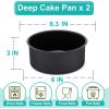 imageEfar 6 x 3 Inch Cake Pan Set of 2 Nonstick Stainless Steel Small Round Cake Pans Tin for Birthday Wedding Stainless Steel Core ampamp Nontoxic Coating Deep ampamp Straight Side2