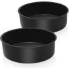 imageEfar 6 x 3 Inch Cake Pan Set of 2 Nonstick Stainless Steel Small Round Cake Pans Tin for Birthday Wedding Stainless Steel Core ampamp Nontoxic Coating Deep ampamp Straight Side2