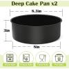 imageEfar 6 x 3 Inch Cake Pan Set of 2 Nonstick Stainless Steel Small Round Cake Pans Tin for Birthday Wedding Stainless Steel Core ampamp Nontoxic Coating Deep ampamp Straight Side2