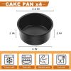 imageEfar 8 Inch Cake Pan 4Piece Nonstick Round Cake Baking Pans for Wedding Birthday Layer Cake Stainless Steel Core ampamp NonToxic Coating 2 Inch Deep4 inches