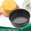 imageEfar 8 Inch Cake Pan 4Piece Nonstick Round Cake Baking Pans for Wedding Birthday Layer Cake Stainless Steel Core ampamp NonToxic Coating 2 Inch Deep6 inches