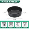 imageEfar 8 Inch Cake Pan 4Piece Nonstick Round Cake Baking Pans for Wedding Birthday Layer Cake Stainless Steel Core ampamp NonToxic Coating 2 Inch Deep6 inches