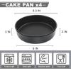 imageEfar 8 Inch Cake Pan 4Piece Nonstick Round Cake Baking Pans for Wedding Birthday Layer Cake Stainless Steel Core ampamp NonToxic Coating 2 Inch Deep8 inches