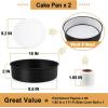 imageEfar 8 Inch Cake Pans Set of 2 Nonstick Stainless Steel Small Round Baking Pans with Parchment Paper ampamp Side Liner Roll Stainless Steel Core ampamp Nontoxic Coating Straight Side ampamp 2 Inch Deep95 Inches