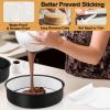imageEfar 8 Inch Cake Pans Set of 2 Nonstick Stainless Steel Small Round Baking Pans with Parchment Paper ampamp Side Liner Roll Stainless Steel Core ampamp Nontoxic Coating Straight Side ampamp 2 Inch Deep95 Inches