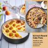 imageEfar 8 Inch Cake Pans Set of 2 Nonstick Stainless Steel Small Round Baking Pans with Parchment Paper ampamp Side Liner Roll Stainless Steel Core ampamp Nontoxic Coating Straight Side ampamp 2 Inch Deep95 Inches