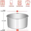 imageEfar 8 x 3 Inch Round Cake Pans Stainless Steel Deep Cake Baking Pan Tin for Birthday Wedding Party Chiffon Cheesecake Healthy ampamp NonToxic Straight Side ampamp Dishwasher Safe  Set of 22