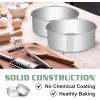 imageEfar 8 x 3 Inch Round Cake Pans Stainless Steel Deep Cake Baking Pan Tin for Birthday Wedding Party Chiffon Cheesecake Healthy ampamp NonToxic Straight Side ampamp Dishwasher Safe  Set of 22