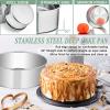 imageEfar 8 x 3 Inch Round Cake Pans Stainless Steel Deep Cake Baking Pan Tin for Birthday Wedding Party Chiffon Cheesecake Healthy ampamp NonToxic Straight Side ampamp Dishwasher Safe  Set of 22