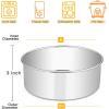 imageEfar 8 x 3 Inch Round Cake Pans Stainless Steel Deep Cake Baking Pan Tin for Birthday Wedding Party Chiffon Cheesecake Healthy ampamp NonToxic Straight Side ampamp Dishwasher Safe  Set of 22