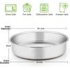 imageEfar 9 Inch Cake Pan Set of 3 Stainless Steel Round Cake Baking Pans NonToxic ampamp Healthy Mirror Finish ampamp Dishwasher Safe9 inch