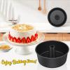 imageEfar Angel Food Cake Pan Set of 2 10Inch Nonstick Tube Pan for Baking Pound Chiffon Cake Onepiece Design Easy Release ampamp Clean up2 Pieces