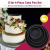 imageEfar Cake Pan Set of 4 4 inch6 inch8 inch9 inch Nonstick Round Baking Cake Pans for Tier Birthday Wedding Cake Stainless Steel Core ampamp NonToxic Coating 2 Inch Deep Black