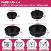 imageEfar Cake Pan Set of 4 4 inch6 inch8 inch9 inch Nonstick Round Baking Cake Pans for Tier Birthday Wedding Cake Stainless Steel Core ampamp NonToxic Coating 2 Inch Deep Black