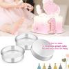 imageEfar Cake Pans Set of 3 6 x 3 Inch Stainless Steel Round Cake Baking Pans Tins for Wedding Birthday Deep Side ampamp Nontoxic Oven ampamp Dishwasher Safe Mirror Finish ampamp Straight Side6 x 2 inch