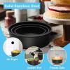 imageEfar Deep Cake Pan Set of 3 468 Inch Nonstick Stainless Steel Round Cake Pans Tins for Baking Layer Wedding Cakes Stainless Steel Core ampamp Nontoxic Coating Deep ampamp Straight Side9586x3 In