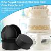 imageEfar Deep Cake Pan Set of 3 468 Inch Nonstick Stainless Steel Round Cake Pans Tins for Baking Layer Wedding Cakes Stainless Steel Core ampamp Nontoxic Coating Deep ampamp Straight Side9586x3 In