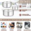imageEfar Deep Cake Pan Set of 3 6 inch8 inch9 inch Stainless Steel Round Layer Cake Baking Pans Metal Tier Cake Tins for Wedding Birthday Leak Proof ampamp Straight Side Nontoxic ampamp Dishwasher Safe4x2 6 x 3 8x3inches