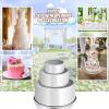 imageEfar Deep Cake Pan Set of 3 6 inch8 inch9 inch Stainless Steel Round Layer Cake Baking Pans Metal Tier Cake Tins for Wedding Birthday Leak Proof ampamp Straight Side Nontoxic ampamp Dishwasher Safe4x2 6 x 3 8x3inches