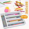 imageEfar Silverware Drawer Organizer Mesh Wire Utensil Tray Drawer Organizer for Kitchen Black Narrow Metal Flatware Cutlery HolderDivider 5 Compartment ampamp Small Size  125 x 925InchPlastic