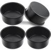 imageEfar 8 Inch Cake Pan 4Piece Nonstick Round Cake Baking Pans for Wedding Birthday Layer Cake Stainless Steel Core ampamp NonToxic Coating 2 Inch Deep4 inches