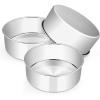imageEfar 8 x 3 Inch Round Cake Pans Stainless Steel Deep Cake Baking Pan Tin for Birthday Wedding Party Chiffon Cheesecake Healthy ampamp NonToxic Straight Side ampamp Dishwasher Safe  Set of 23