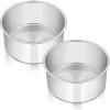 imageEfar 8 x 3 Inch Round Cake Pans Stainless Steel Deep Cake Baking Pan Tin for Birthday Wedding Party Chiffon Cheesecake Healthy ampamp NonToxic Straight Side ampamp Dishwasher Safe  Set of 22