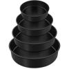 imageEfar Cake Pan Set of 4 4 inch6 inch8 inch9 inch Nonstick Round Baking Cake Pans for Tier Birthday Wedding Cake Stainless Steel Core ampamp NonToxic Coating 2 Inch Deep Black