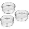 imageEfar Cake Pans Set of 3 6 x 3 Inch Stainless Steel Round Cake Baking Pans Tins for Wedding Birthday Deep Side ampamp Nontoxic Oven ampamp Dishwasher Safe Mirror Finish ampamp Straight Side6 x 2 inch
